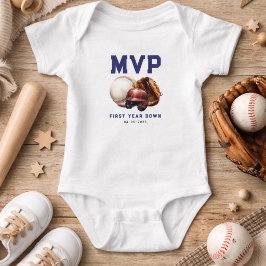 Baseboll Första året nere 1:a födelsedag T Shirt