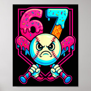 Baseboll Glass Cream Drip Nummer 67 Sex Sju Meme 6 Poster