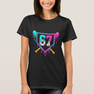 Baseboll Glass Isglass Dropp 67 Sex Sju Meme Numme T Shirt
