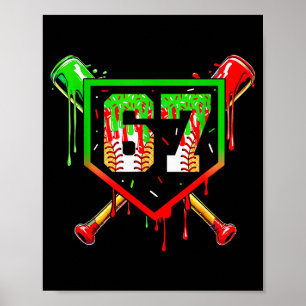 Baseboll Glass Ström Nummer 67 Spelare 6 7 Chris Poster
