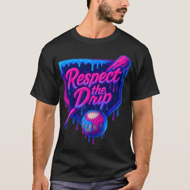 Baseboll Glass Ström Respekt För Strömmen T Shirt (Framsida)
