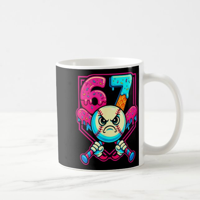 Baseboll Glassis Dropp Nummer 67 Sex Sju Meme 6 Kaffemugg (Höger)