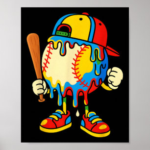 Baseboll Glasskrem Dropp Ungdom Tillbaka Till Skol Poster