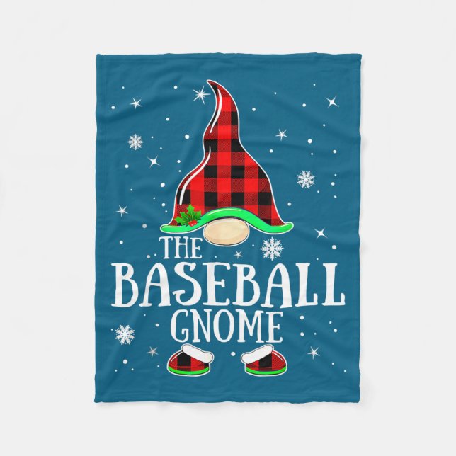 Baseboll Gnome Buffalo Randig Matchande Fleecefilt (Framsidan)