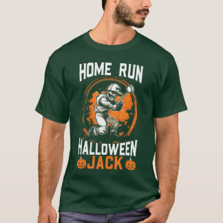 Baseboll Halloween Bus eller Godis Basebollspelare T Shirt