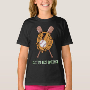 Baseboll, handskar och slagträn t shirt