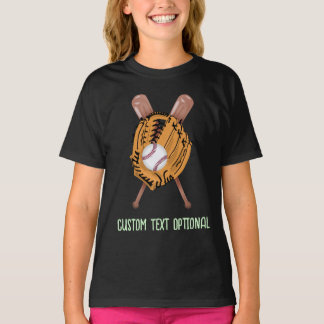 Baseboll, handskar och slagträn t shirt