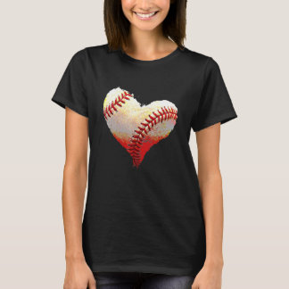 Baseboll Hjärtan Alla Hjärtans Dag Sport Spelare T Shirt