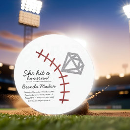 Baseboll Homerun Diamant Bröllopsfest Inbjudan