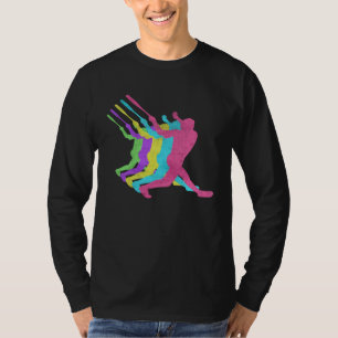 Baseboll Homerun Hit 80s Färger 1980s T Shirt