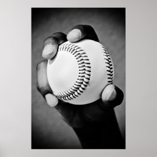 baseboll i hand poster