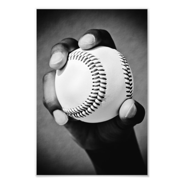 baseboll i handen fototryck (Framsidan)