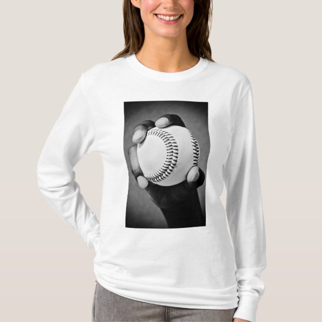baseboll i handen t-shirt (Framsida)