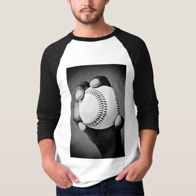 baseboll i handen t shirt (Framsida)
