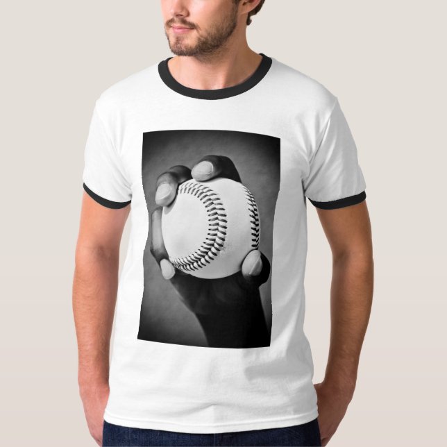 baseboll i handen tee shirt (Framsida)
