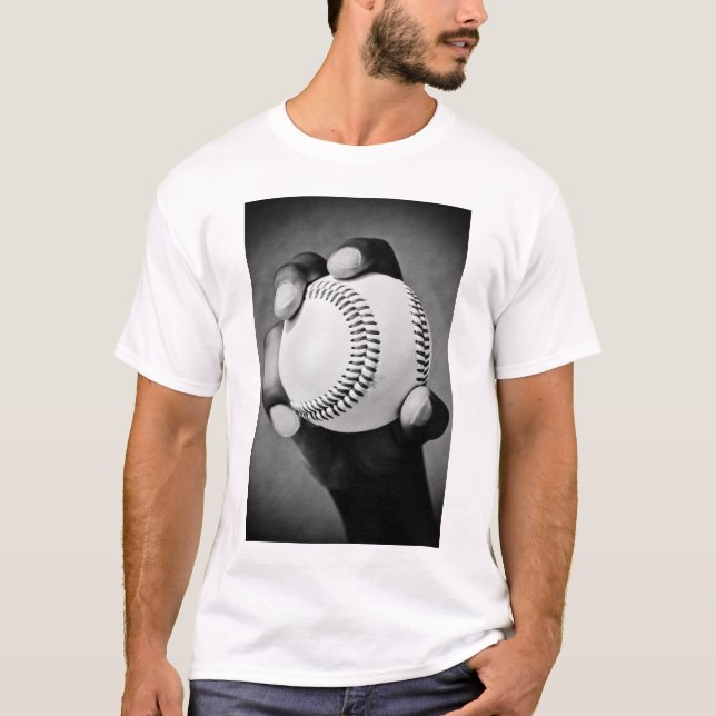 baseboll i handen tee shirt (Framsida)