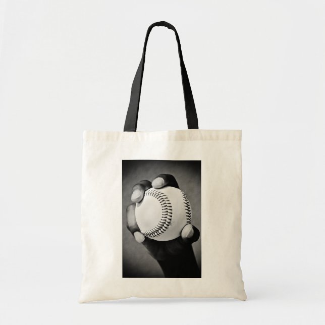 baseboll i handen tygkasse (Framsidan)