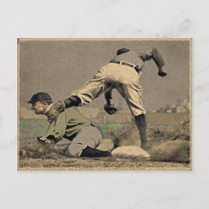 Baseboll i vintage-stil vykort