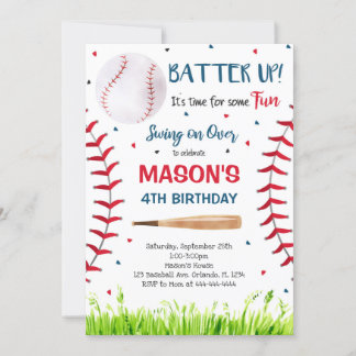 Baseboll inbjudan, Baseboll Inbjudan, Baseboll Inbjudningar