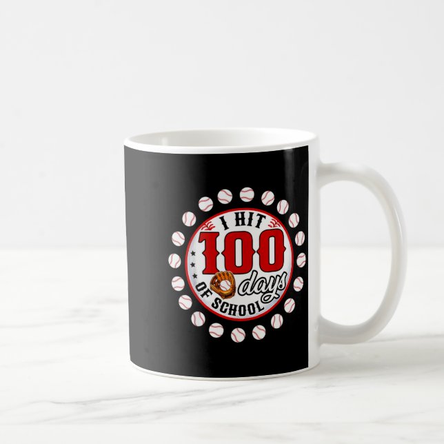 Baseboll Jag slog 100 skoldagar Basebollspelare  Kaffemugg (Höger)