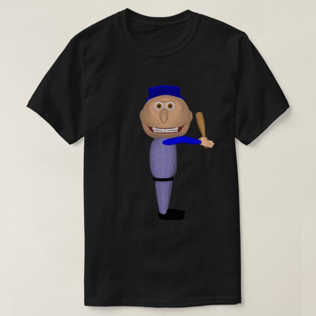 Baseboll Johnny (Blå slagman) T-shirt (Design framsida)
