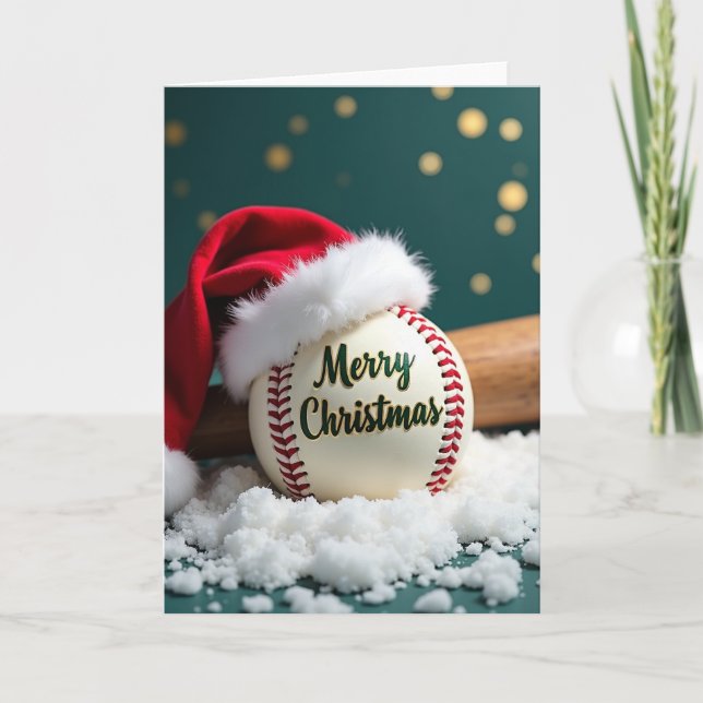 Baseboll Jul Glad Jul Kort (Framsida)