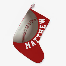 Baseboll jul personligt namn liten julstrumpa