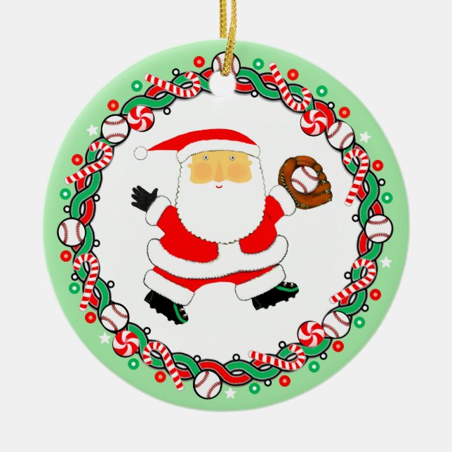 Baseboll jul present julgransprydnad keramik (Framsidan)