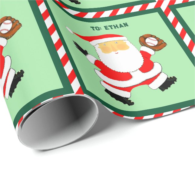 Baseboll Jul Presente Presentpapper (Rullad Hörn)
