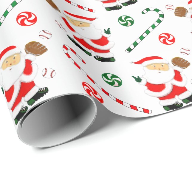 Baseboll Jul Presenter Presentpapper (Rullad Hörn)