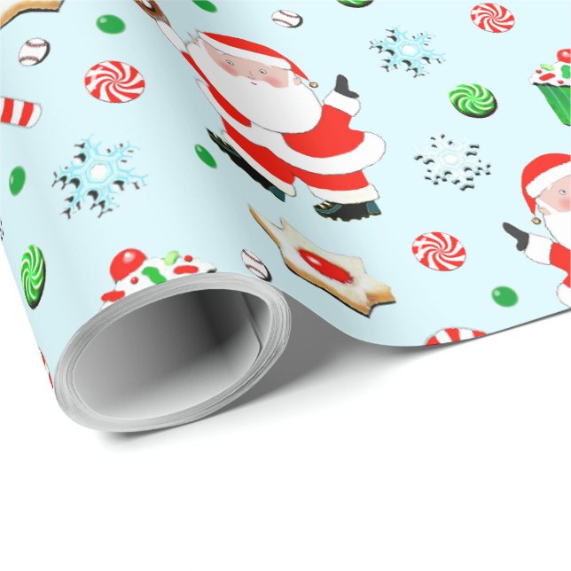 Baseboll Jul Presenter Presentpapper (Rullad Hörn)