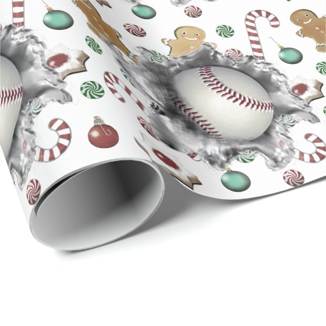 Baseboll jul presentpapper (Rullad Hörn)