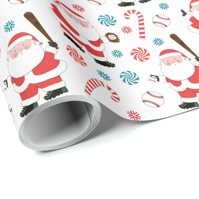 Baseboll jul presentpapper (Rullad Hörn)