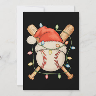 Baseboll jul Santa hatt jul firande säsong Julkort