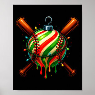 Baseboll julglass dropp Baseboll droppande Poster