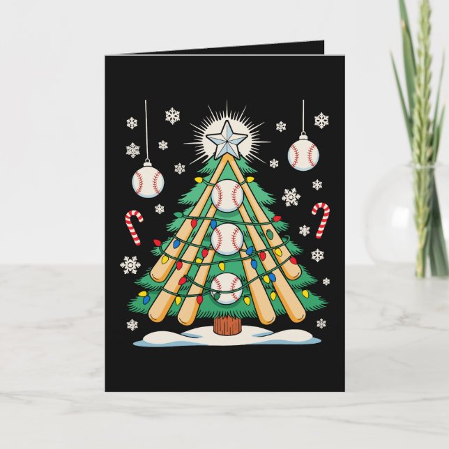 Baseboll julgran Ljuskedjor Ornamenter Jul Kort (Framsida)