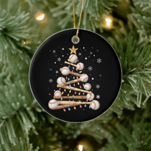 Baseboll julgransbelysning Xmas sportfantast Julgransprydnad Keramik