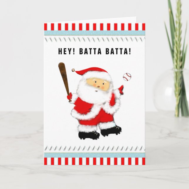 Baseboll Julhälsning Julkort Helgkort (Framsida)