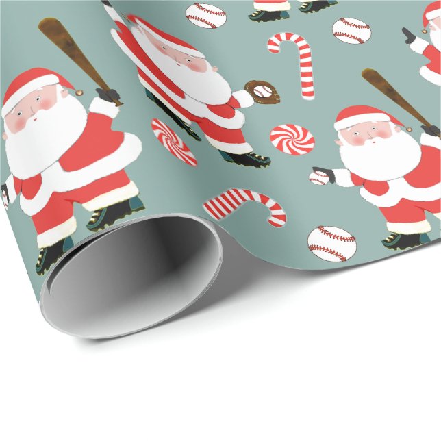Baseboll julklappsinslagningspapper presentpapper (Rullad Hörn)
