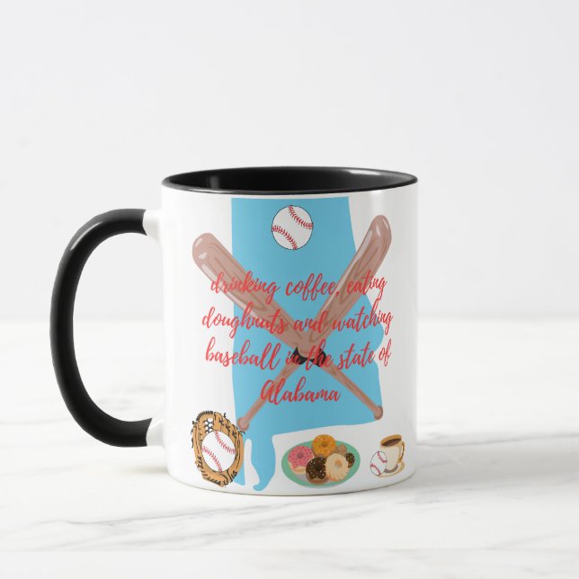 Baseboll, kaffe och munkar i Alabama  Mugg (Vänster)