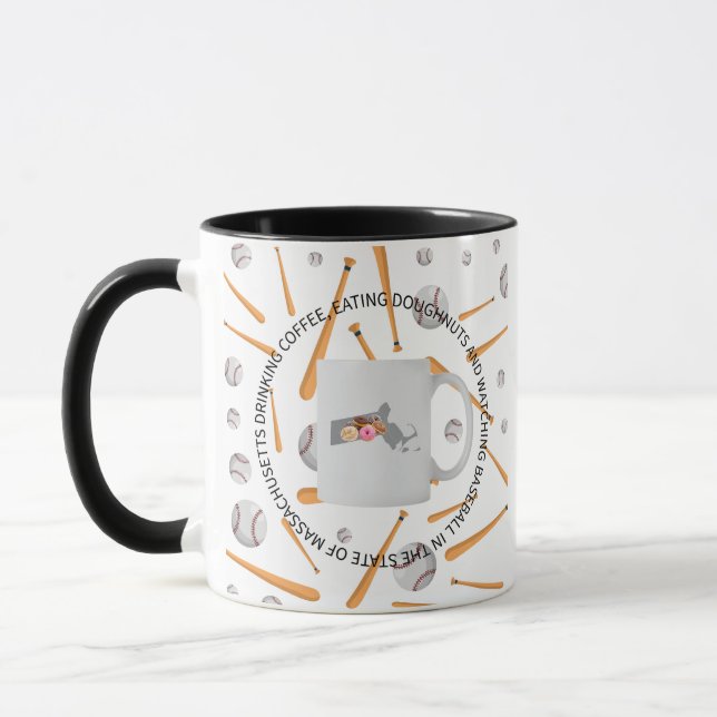 Baseboll, kaffe och munkar i Massachusetts  Mugg (Vänster)