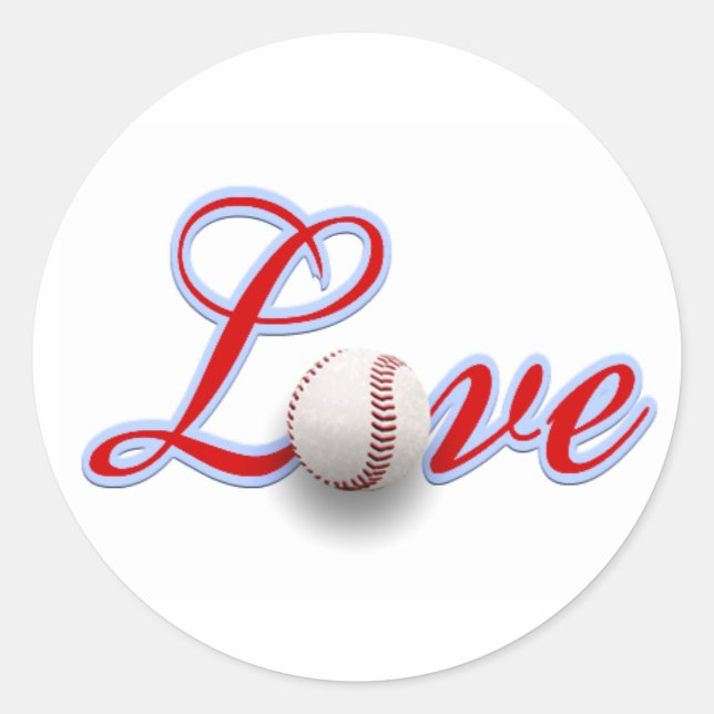 Baseboll Kärlek Present Klistermärke (Framsida)
