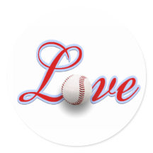 Baseboll Kärlek Present Klistermärke