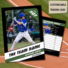 Baseboll Lag Trading Card Sport Gåva Grön