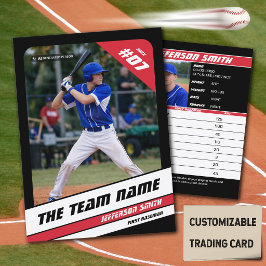Baseboll Lag Trading Card Sport Gåva Röd