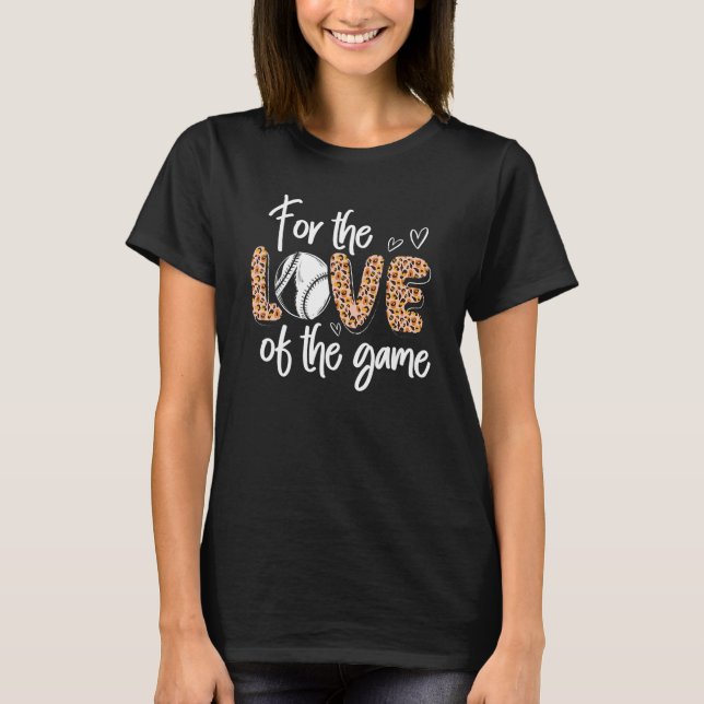 Baseboll Leopard Gepard Mönster Baseboll Mamma T Shirt (Framsida)