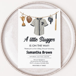 Baseboll Lilla Slugger Baby Shower Inbjudningar