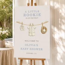 Baseboll Little Rookie Baby Shower Välkomstskylt