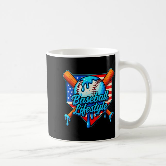 Baseboll livsstil 101 kläder ungdom baseboll dropp kaffemugg (Höger)
