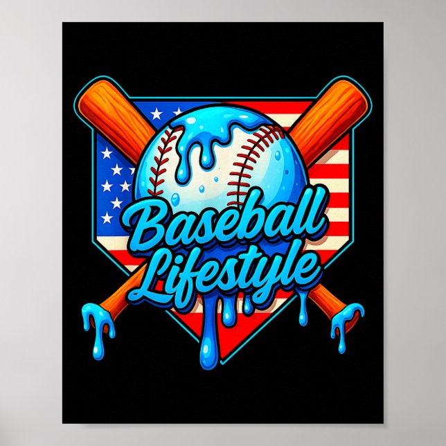 Baseboll livsstil 101 kläder ungdom baseboll dropp poster (Framsidan)